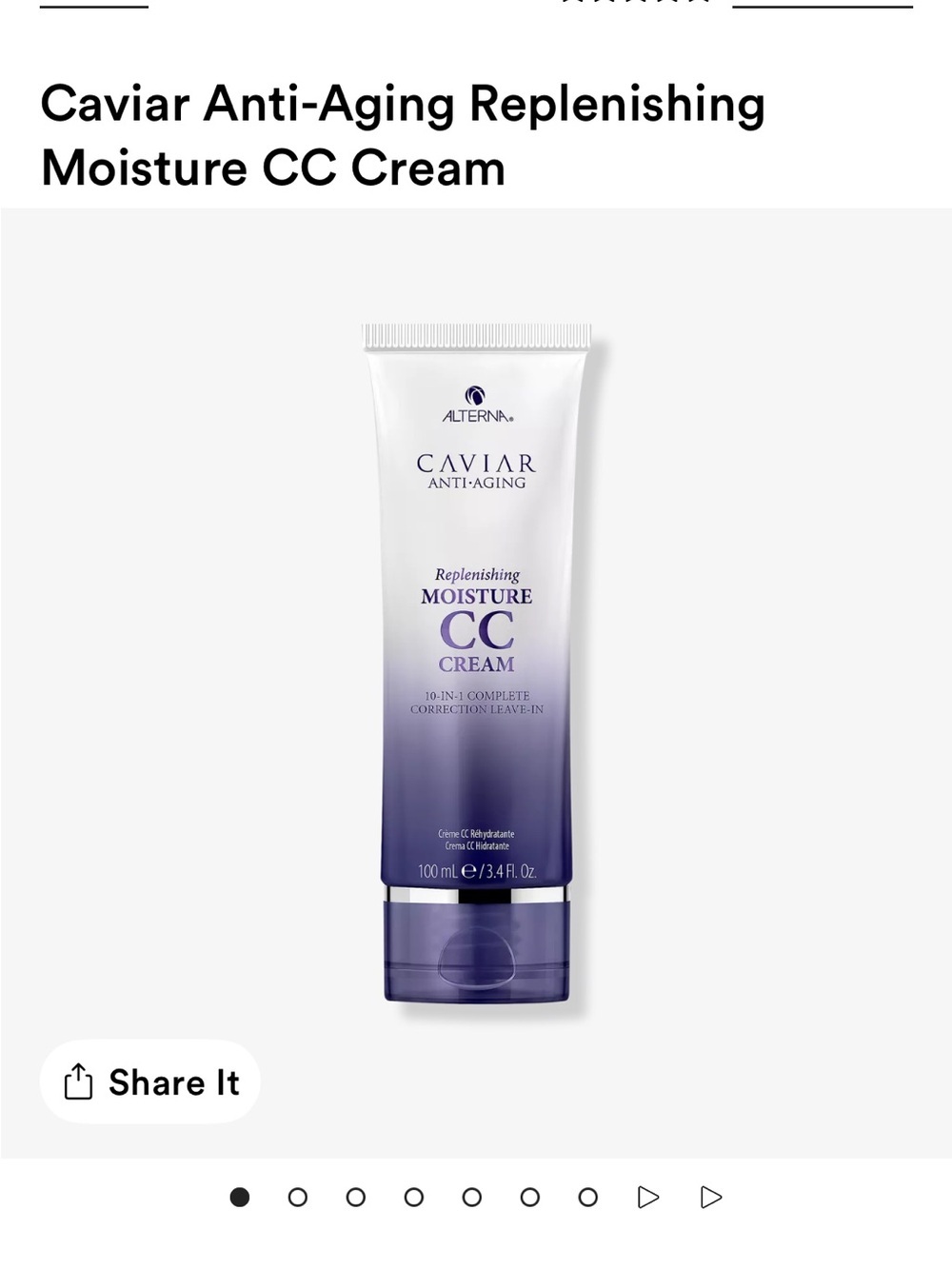 Alterna Caviar replenishing moisture CC cream